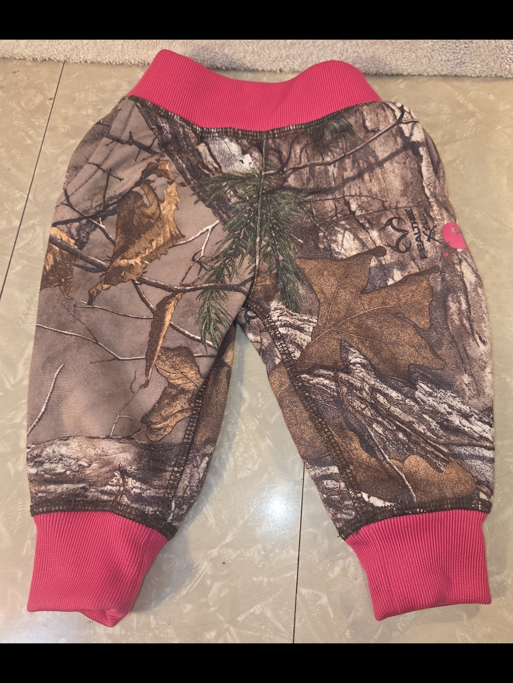 Carhartt Camouflage Kids Sweatpants with Pink Accents